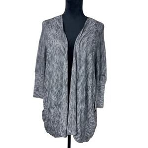 CALIA by Carrie Underwood Knit Open Cardigan Sweater! Gray Medium